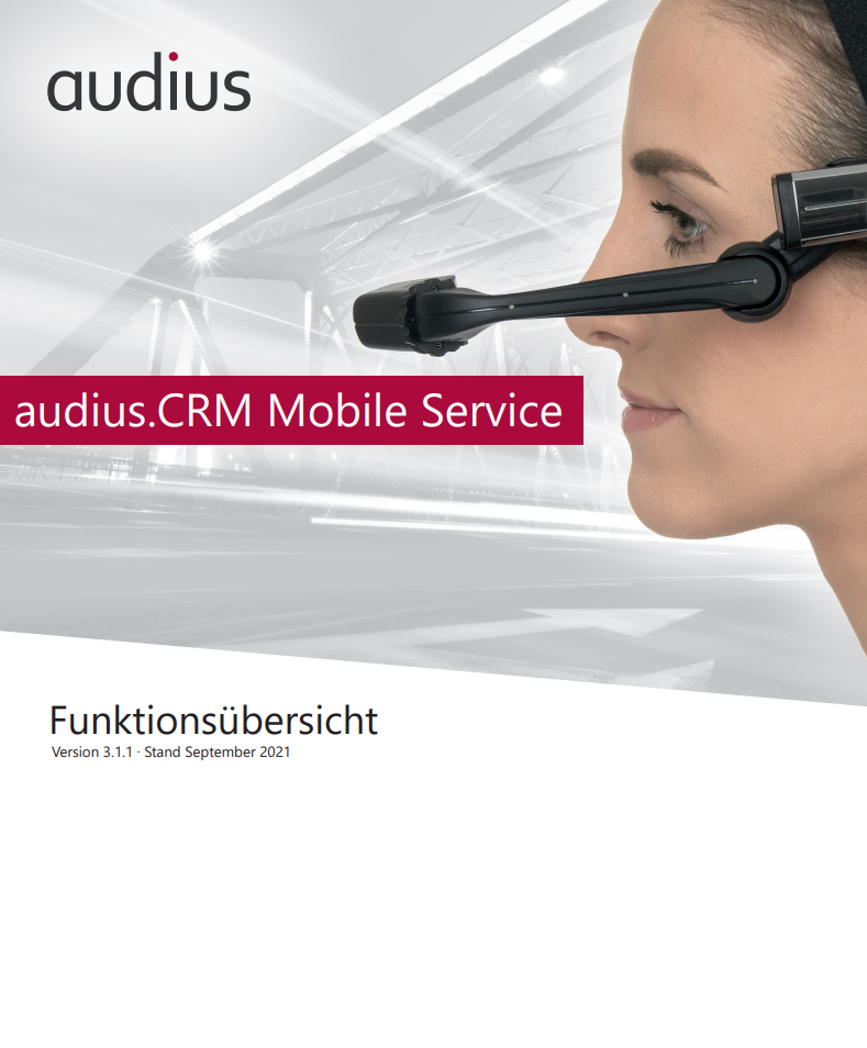 audius | Funktionsübersicht CRM Mobile Service Brochure | 2023